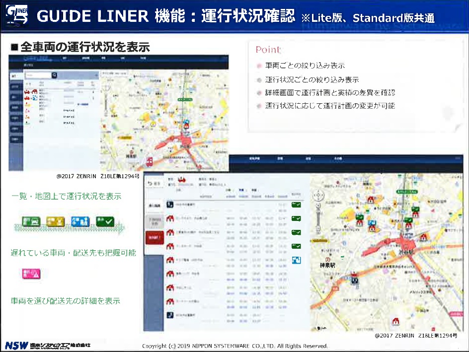 GUIDE LINER 機能：運行状況確認　3